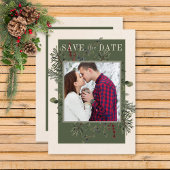 Rustikale Winterbeeren & Tannengrün-Creme Save The Date