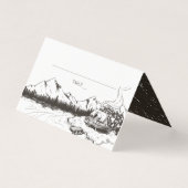 Rustikale Winterberghochzeit-Platzkarte Visitenkarten (Vorderseite)