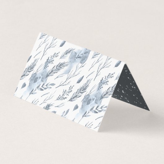 Rustikale Winterberghochzeit-Platzkarte Visitenkarten (Rückseite)