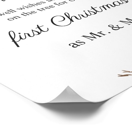 Rustikale Winterblumenhochzeit Unterzeichnen Sie e Poster (Ecke)