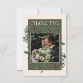 Rustikale Winterbrände und Pinienbrasse Dankeskarte (Vorderseite)