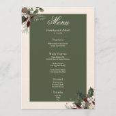 Rustikale Winterbrände und Pinienbrasse Menükarte (Vorderseite)