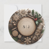 Rustikale Winterferien Weihnachtsfeier Einladung (Rückseite)