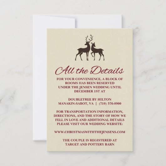 Rustikale Winterferienpine - Hochzeitskarte Einladung (Vorderseite)