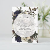 rustikale Winterflorale Hochzeitsinformationen Begleitkarte (Stehend Vorderseite)