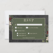 Rustikale Winterfrüchte & Pine Black Dinner RSVP Karte (Vorderseite)