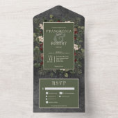 Rustikale Winterfrüchte & Pine Black Drei Abendess All In One Einladung (Innen Boden)