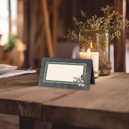 Rustikale Winterfrüchte & Pine Black Wedding Platzkarte