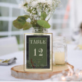 Rustikale Winterfrüchte & Pine Black Wedding Tischnummer