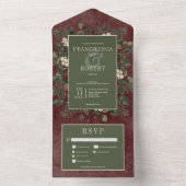 Rustikale Winterfrüchte & Pine Burgund Drei Abende All In One Einladung (Innen Boden)