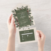 Rustikale Winterfrüchte & Pine Creme Drei Abendess All In One Einladung (Abreißen)