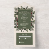 Rustikale Winterfrüchte & Pine Creme Drei Abendess All In One Einladung (Innen Boden)
