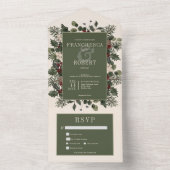 Rustikale Winterfrüchte & Pine Creme Zwei Abendess All In One Einladung (Innen Boden)