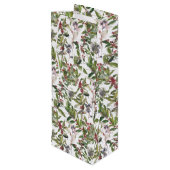 Rustikale Winterfrüchte Weihnachtswein Geschenktüte Für Weinflaschen (Rückseite Schrägansicht)