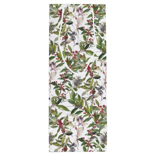 Rustikale Winterfrüchte Weihnachtswein Geschenktüte Für Weinflaschen (Rückseite)