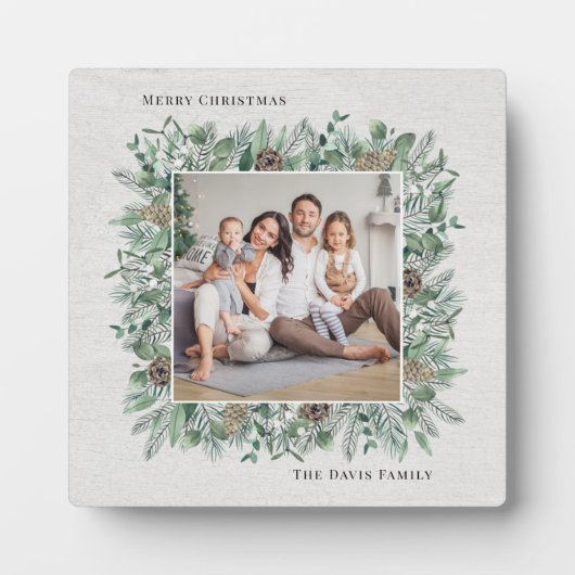 Rustikale Wintergärten Foto Wreath Fotoplatte (Vorderseite)