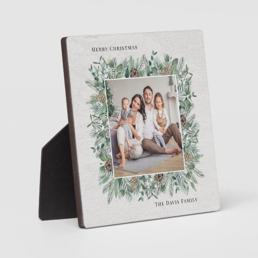 Rustikale Wintergärten Foto Wreath Fotoplatte (Vorderseite)