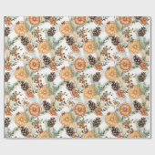 Rustikale Wintergrün Zitrusfrüchte botanische Weih Geschenkpapier (Flach)