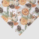 Rustikale Wintergrün Zitrusfrüchte botanische Weih Seidenpapier (Detail)