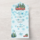 Rustikale Winterhochzeit All In One Einladung (Innen)