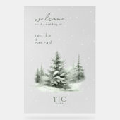 Rustikale Winterhochzeit Begrüßungsgrün ID1049 Acrylschild (Vorderseite)