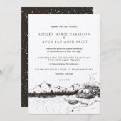 Rustikale Winterhochzeit Einladung (Vorne/Hinten)