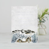 Rustikale Winterhochzeit Einladung (Stehend vorne)