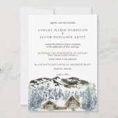 Rustikale Winterhochzeit Einladung (Vorderseite)