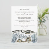 Rustikale Winterhochzeit Einladung (Stehend Vorderseite)