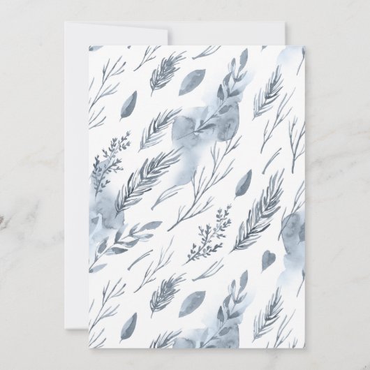 Rustikale Winterhochzeit Einladung (Rückseite)