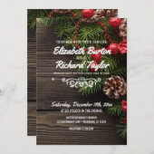 Rustikale Winterhochzeit Einladung (Vorne/Hinten)