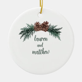 Rustikale Winterhochzeit Keramik Ornament