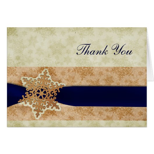 rustikale Winterhochzeit "marineblau" Vielen Dank (Vorderseite (Horizontal))
