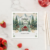 Rustikale Winterhochzeit| Pinecones Serviette (Beispiel)