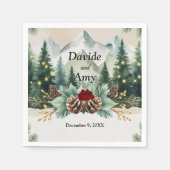 Rustikale Winterhochzeit| Pinecones Serviette (Vorderseite)