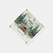 Rustikale Winterhochzeit| Pinecones Serviette (Ecke)