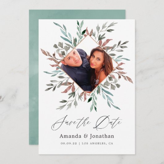 Rustikale Winterhochzeit Save the Date (Vorne/Hinten)