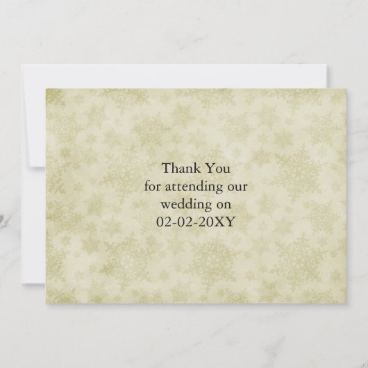 rustikale Winterhochzeit Vielen Dank Einladung (Rückseite)