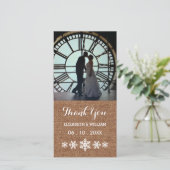 Rustikale Winterhochzeiten - Schneeflocken Danke (Stehend Vorderseite)