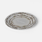 Rustikale Winterhochzeiten und Landschnee Pappteller (Schrägansicht)