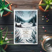 Rustikale Winterhütte Einladung Hochzeit