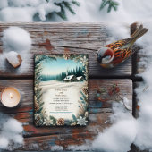 Rustikale Winterhütte Einladung Hochzeit