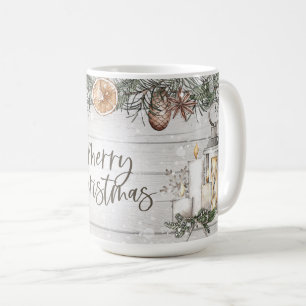 Rustikale Winterhüttendekoration Kaffeetasse