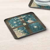 Rustikale Winterhüttensterne, Schneeflocken Getränkeuntersetzer (Linke Seite)