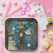 Rustikale Winterhüttensterne, Schneeflocken Pappteller (Party)