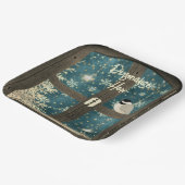 Rustikale Winterhüttensterne, Schneeflocken Pappteller (Gewinkelt)