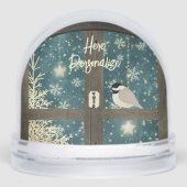 Rustikale Winterhüttensterne, Schneeflocken Schneekugeln (Vorderseite)