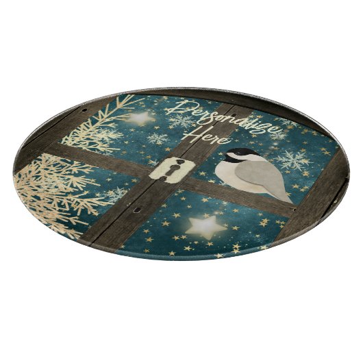 Rustikale Winterhüttensterne, Schneeflocken Schneidebrett (Ecke)