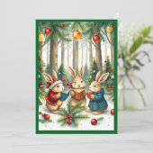 Rustikale Winterkiefernwälder Wandern Feiertagskarte (Stehend Vorderseite)