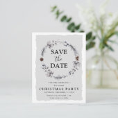 Rustikale Winterkränze Save the Date Einladungspostkarte (Stehend Vorderseite)